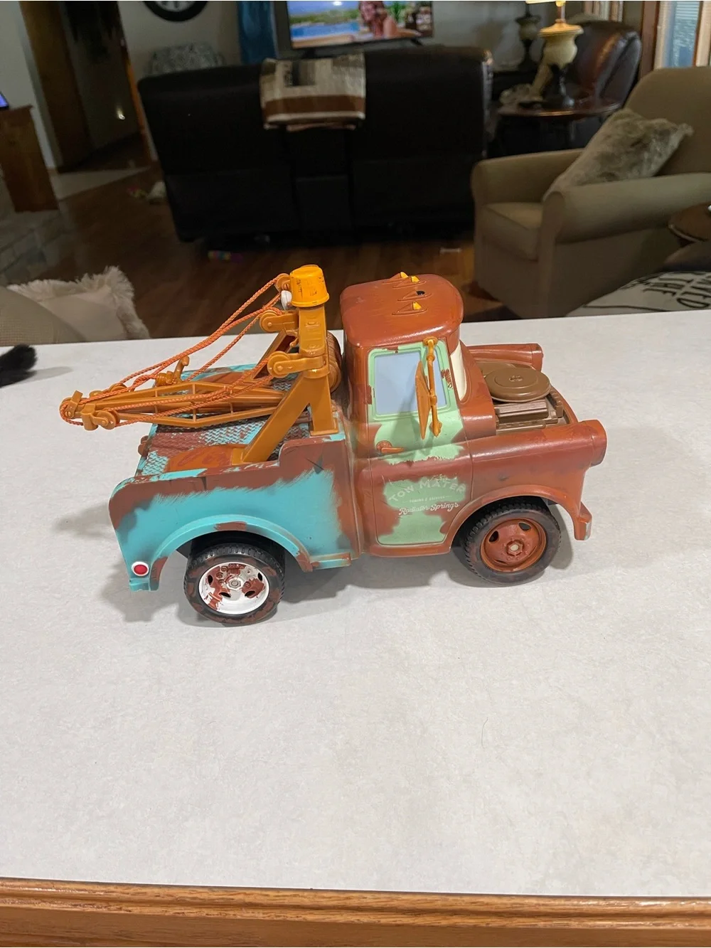 Mater-Inspired Tow Truck Toy in Rust Orange